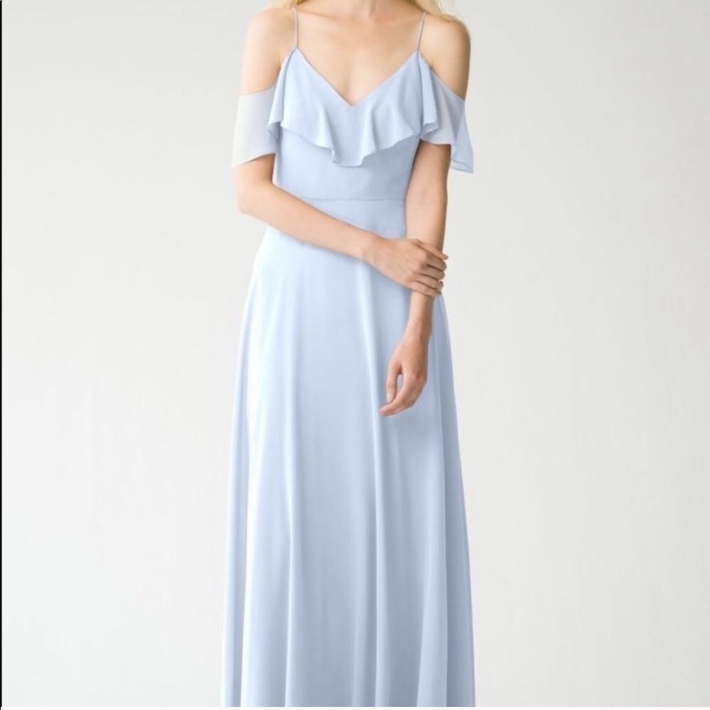 Jenny Yoo Mila Bridesmaid Dress Whisper Blue Sz 0